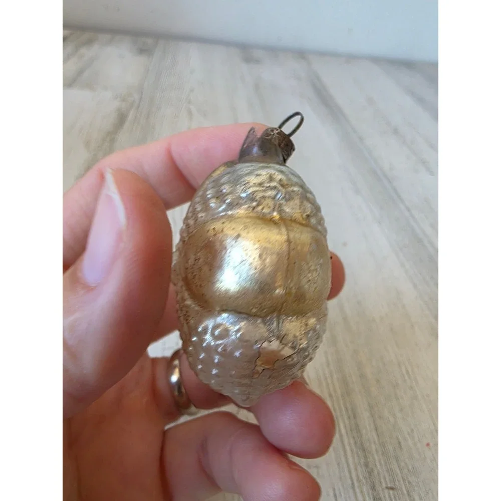 Antique AS IS Daisy mercury glass ornament Xmas tree